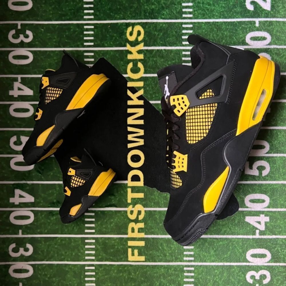 Nike Air Jordan 4 Thunder Black White Tour Yellow DH6927-017 size 8 - 13